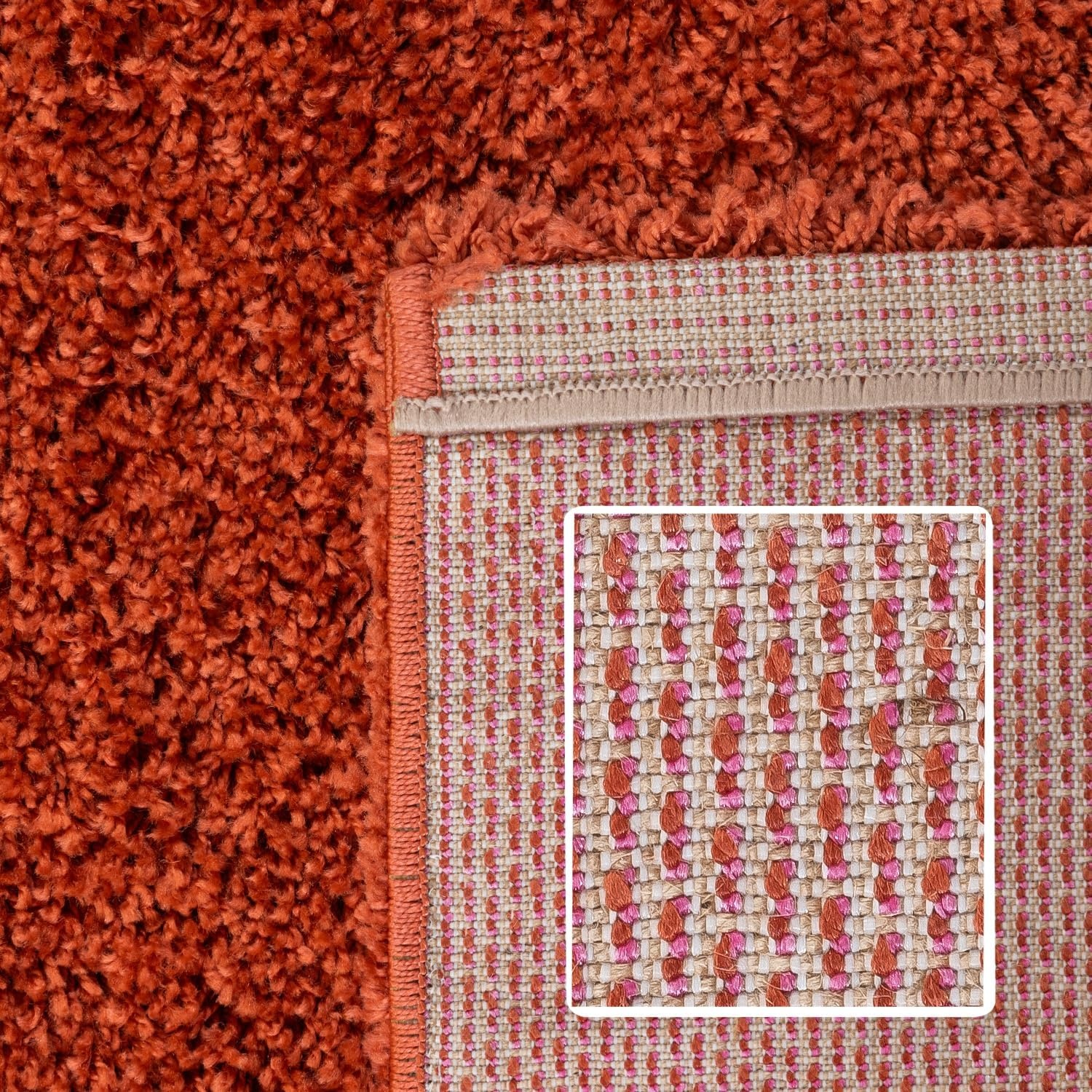 Basic Shaggy vloerkleed Terra / Oranje Hoogpolig