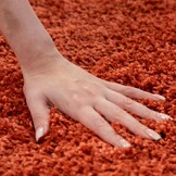 Tapijtenloods Basic Rond Shaggy vloerkleed Terra / Oranje Hoogpolig