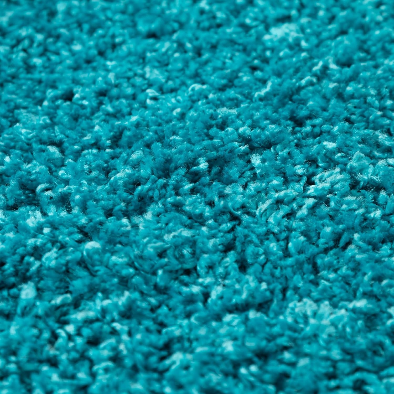 Basic Shaggy vloerkleed Turquoise Hoogpolig