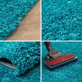 Tapijtenloods Basic Shaggy vloerkleed Turquoise Hoogpolig