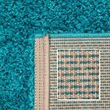Tapijtenloods Basic Rond Shaggy vloerkleed Turquoise Hoogpolig