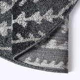 Rond Boho Vintage Kelim | Laagpolig Vloerkleed | Modern Tapijt | Woonkamer, Slaapkamer | Zwart Grijs