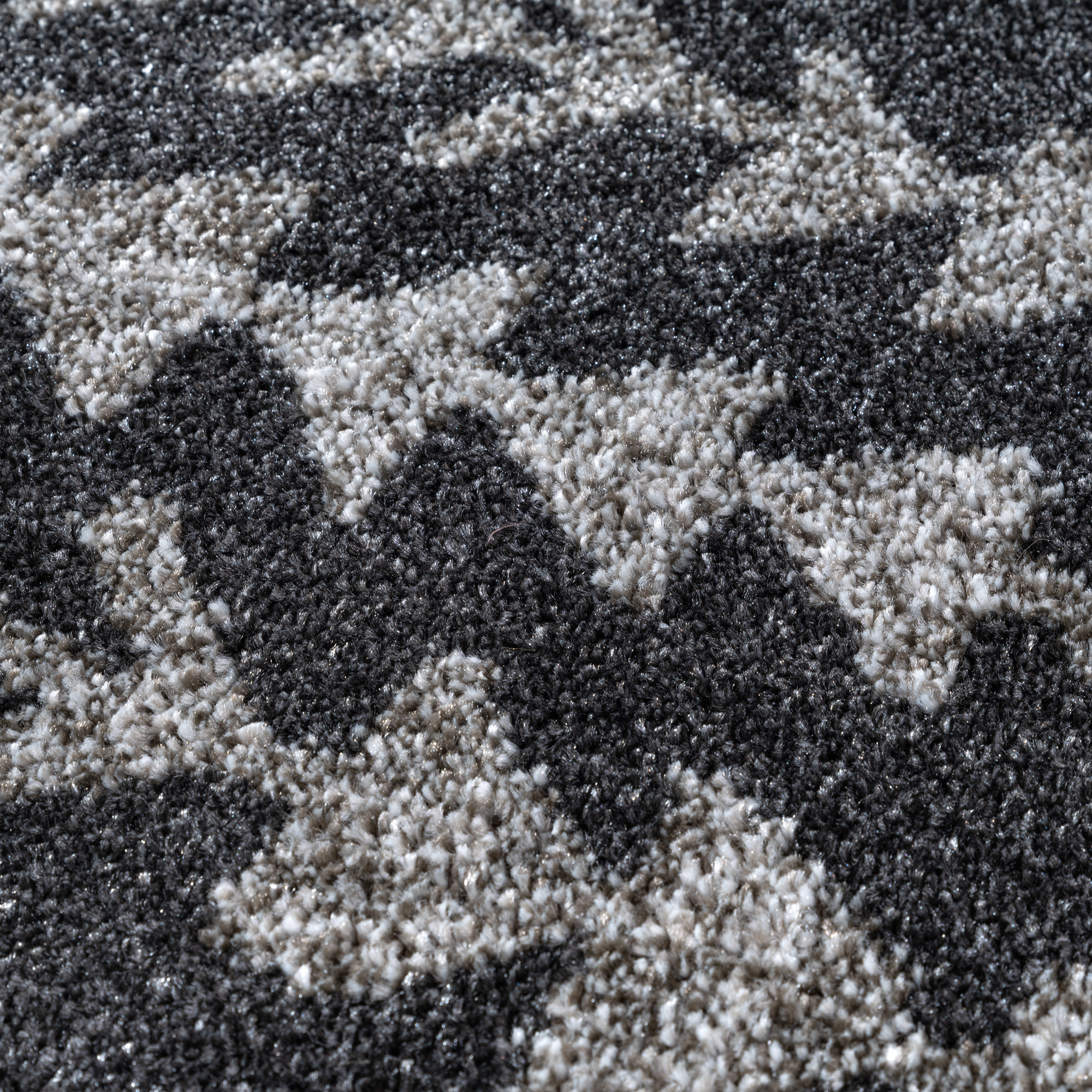 Rond Boho Vintage Kelim | Laagpolig Vloerkleed | Modern Tapijt | Woonkamer, Slaapkamer | Zwart Grijs