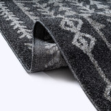 Boho Vintage Kelim | Laagpolig Vloerkleed | Modern Tapijt | Woonkamer, Slaapkamer | Zwart Grijs