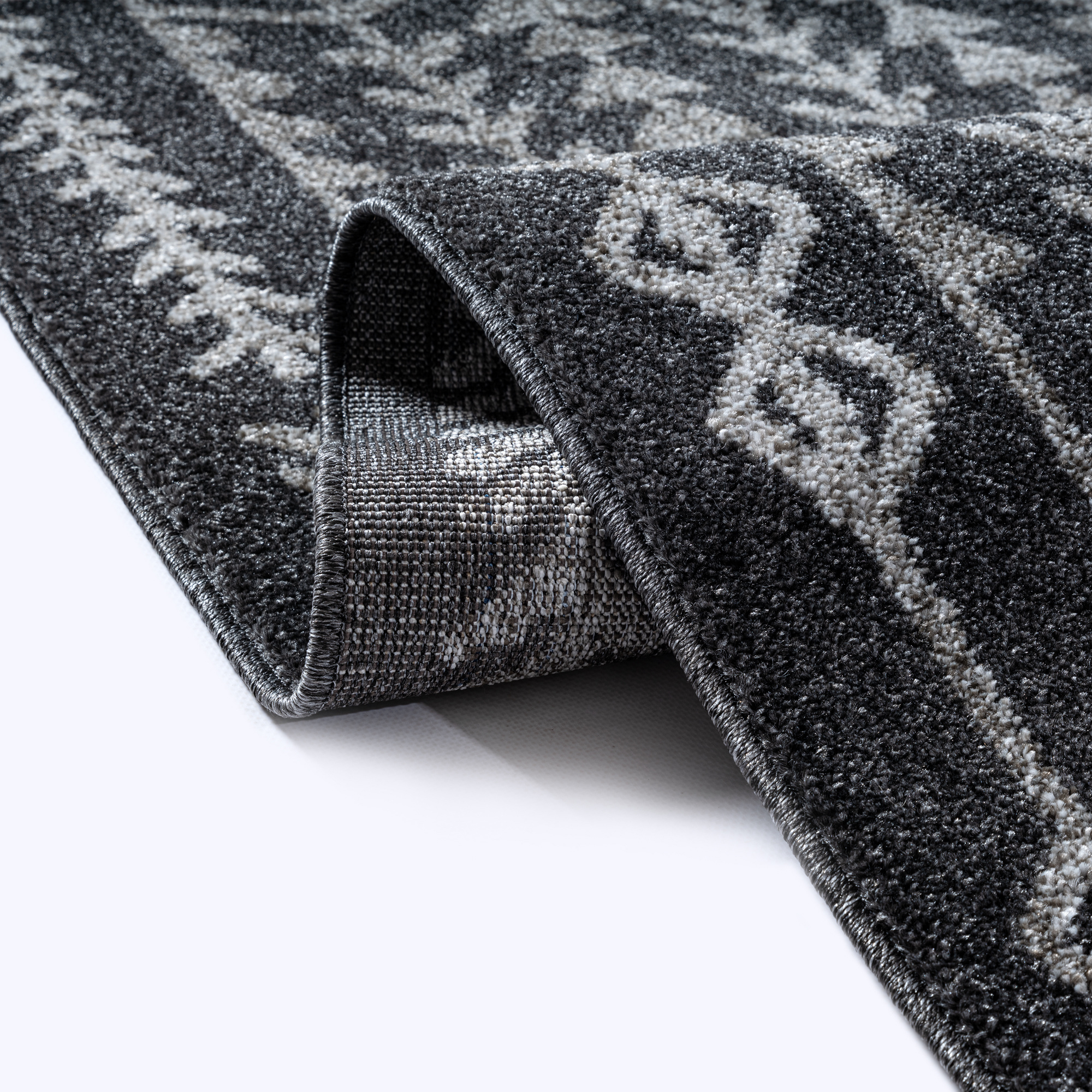 Boho Vintage Kelim | Laagpolig Vloerkleed | Modern Tapijt | Woonkamer, Slaapkamer | Zwart Grijs