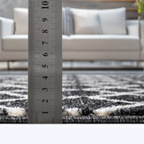 Boho Antik | Laagpolig Vloerkleed | Modern Tapijt | Woonkamer, Slaapkamer | Zwart Grijs