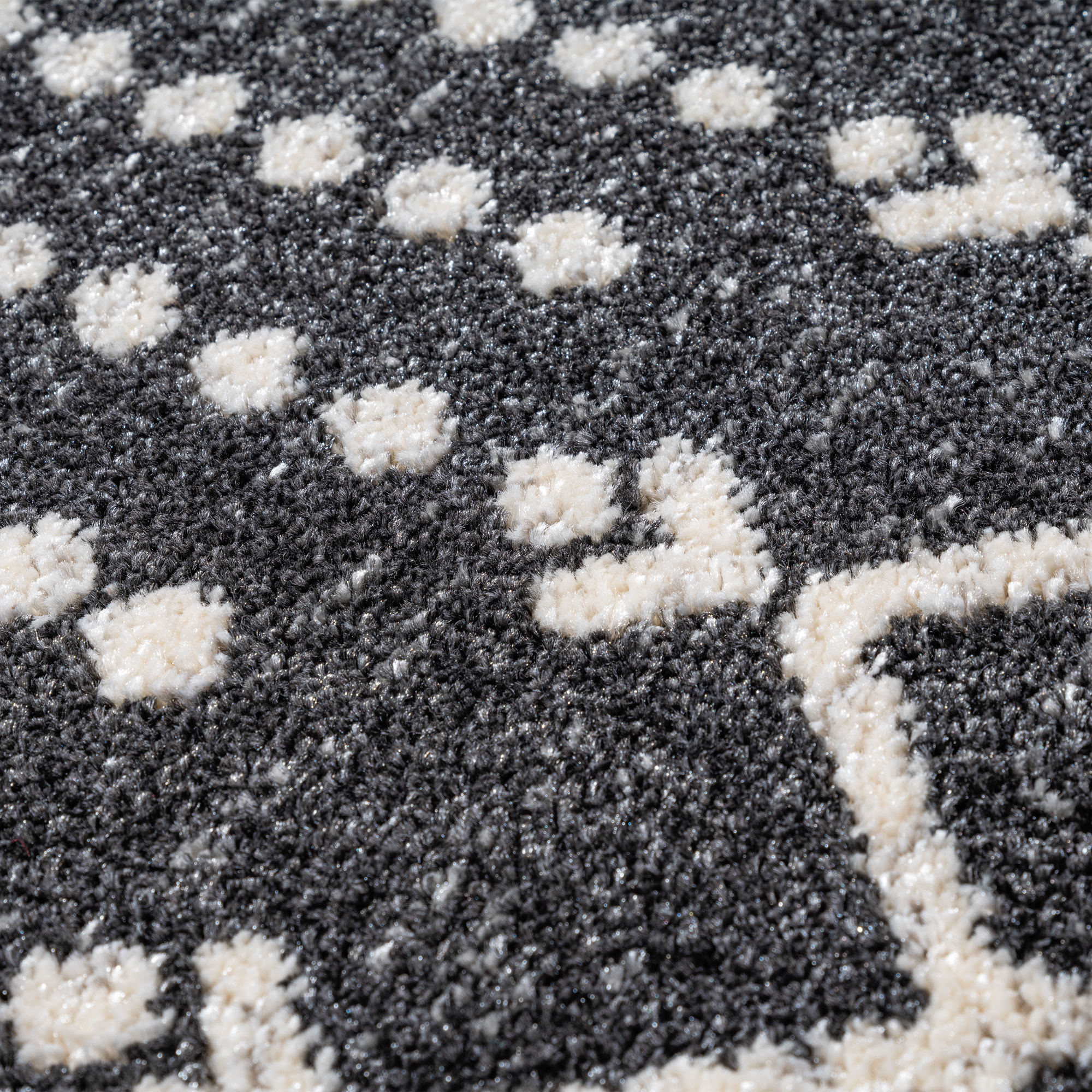 Boho Antik | Laagpolig Vloerkleed | Modern Tapijt | Woonkamer, Slaapkamer | Zwart Grijs