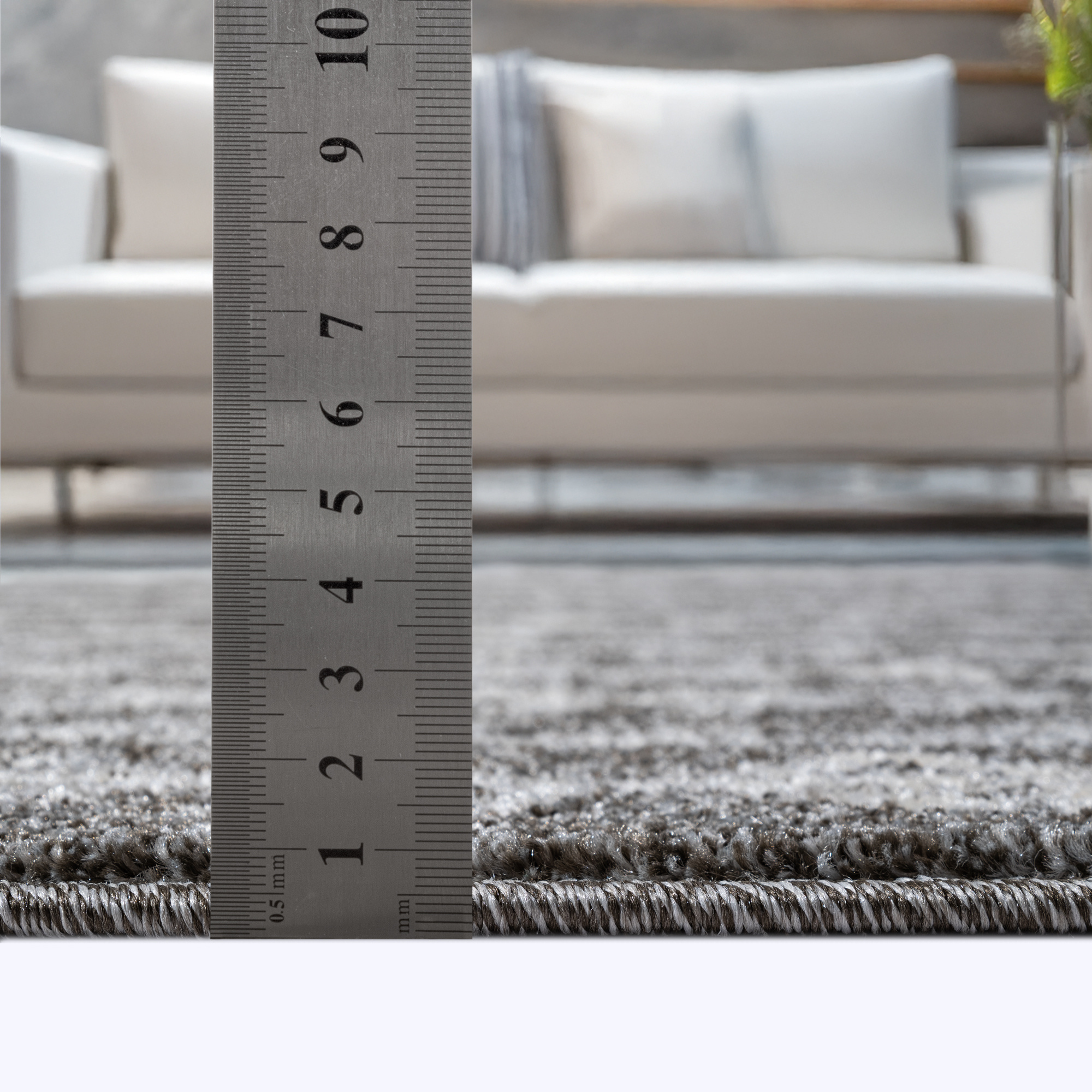 Rond Boho Vintage Kelim | Laagpolig Vloerkleed | Modern Tapijt | Woonkamer, Slaapkamer | Grijs