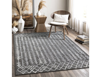 Boho Vintage Kelim | Laagpolig Vloerkleed | Modern Tapijt | Woonkamer, Slaapkamer | Grijs