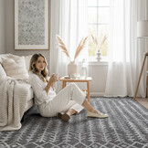 Boho Vintage Kelim Laagpolig Vloerkleed Grijs