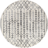 Rond Boho Vintage Kelim | Laagpolig Vloerkleed | Modern Tapijt | Woonkamer, Slaapkamer | Creme