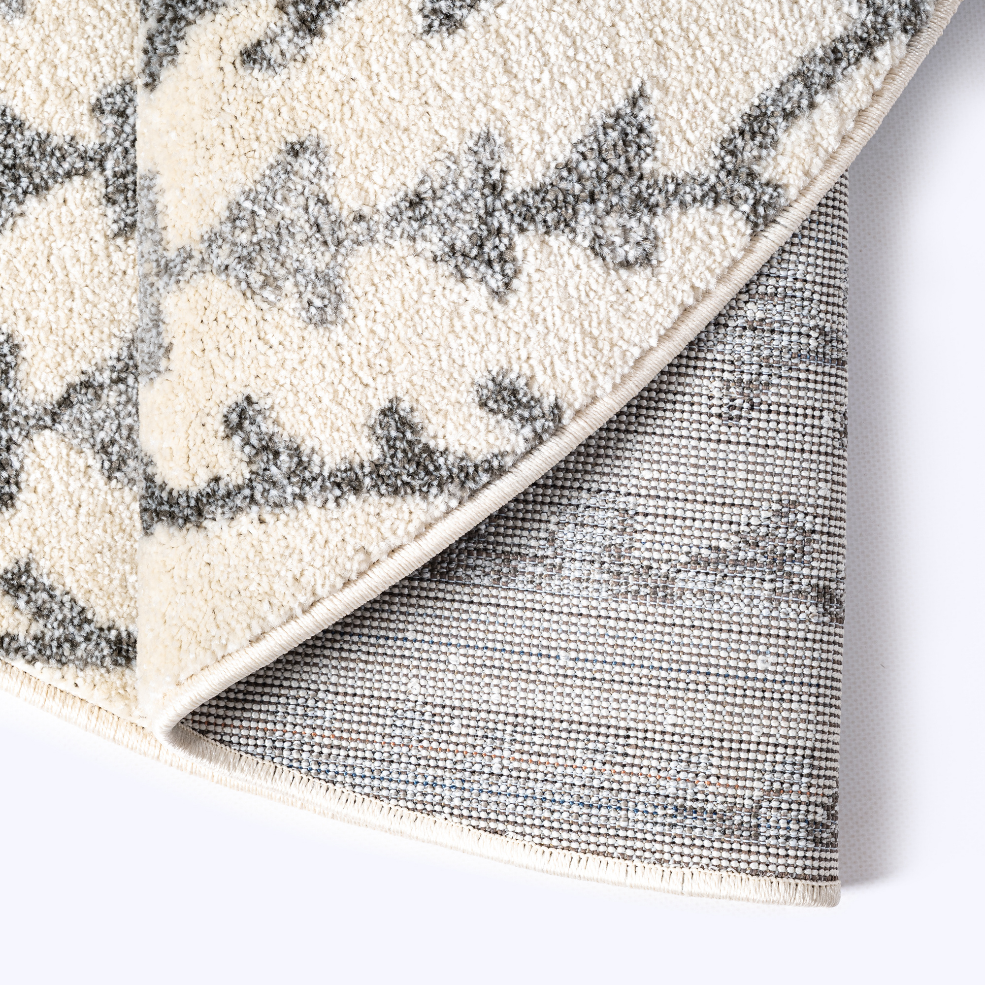 Rond Boho Vintage Kelim | Laagpolig Vloerkleed | Modern Tapijt | Woonkamer, Slaapkamer | Creme