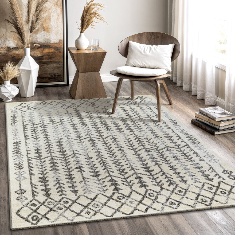 Hoogpolig vloerkleed wol - Aurelia ivoor/beige