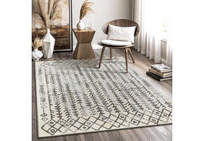 Boho Vintage Kelim | Laagpolig Vloerkleed | Modern Tapijt | Woonkamer, Slaapkamer | Creme