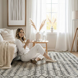 Boho Vintage Kelim | Laagpolig Vloerkleed | Modern Tapijt | Woonkamer, Slaapkamer | Creme