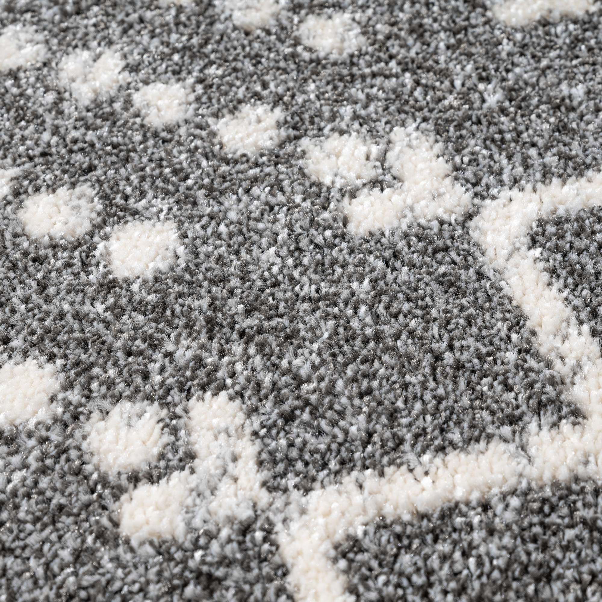 Rond Boho Nomade | Laagpolig Vloerkleed | Modern Tapijt | Woonkamer, Slaapkamer | Grijs