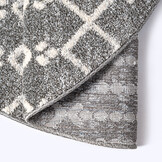 Rond Boho Nomade | Laagpolig Vloerkleed | Modern Tapijt | Woonkamer, Slaapkamer | Grijs