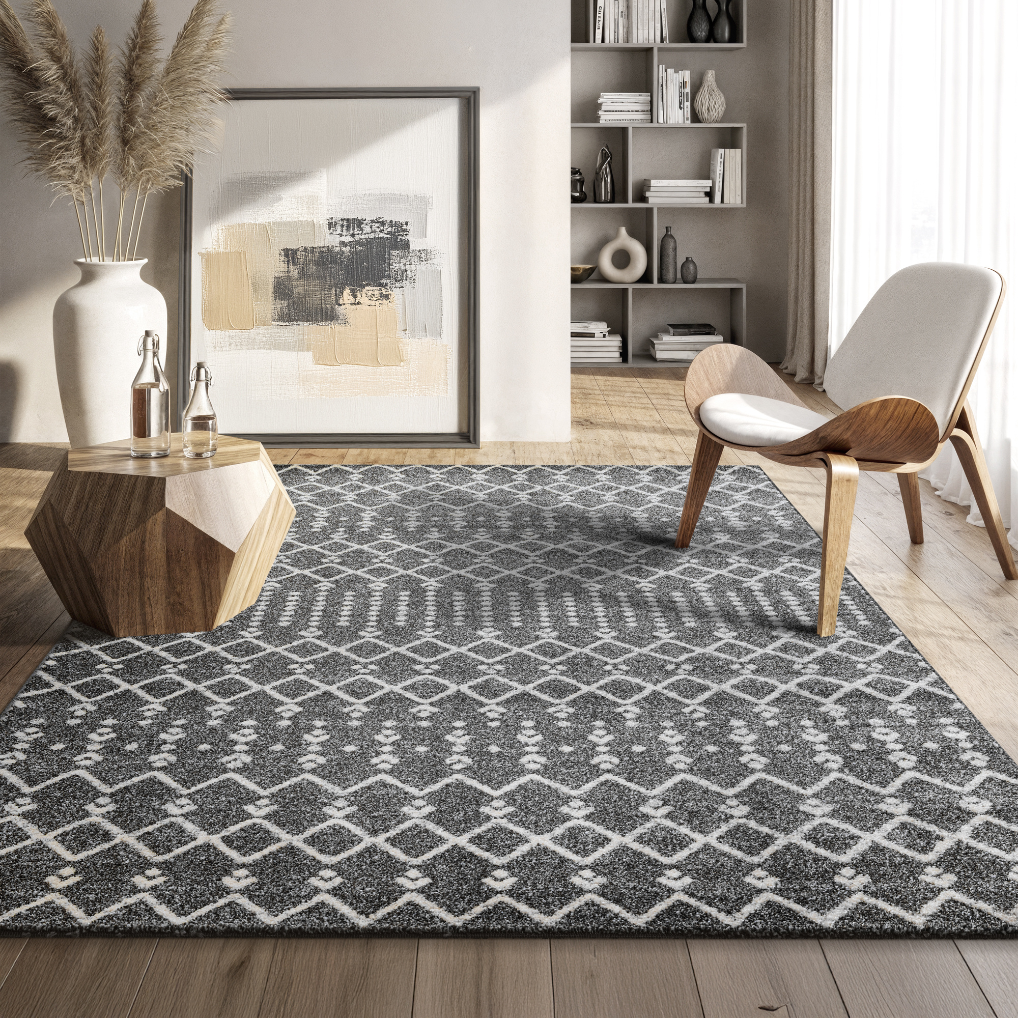 Boho Nomade Laagpolig Vloerkleed Grijs