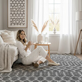 Boho Nomade | Laagpolig Vloerkleed | Modern Tapijt | Woonkamer, Slaapkamer | Grijs