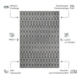 Boho Nomade | Laagpolig Vloerkleed | Modern Tapijt | Woonkamer, Slaapkamer | Grijs