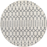 Boho Rond Nomade Laagpolig Vloerkleed Crème