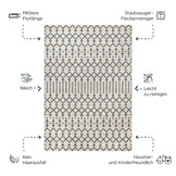 Boho Nomade Laagpolig Vloerkleed Crème
