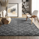 Boho Klasik Laagpolig Vloerkleed Grijs