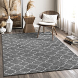 Boho Klasik | Laagpolig Vloerkleed | Modern Tapijt | Woonkamer, Slaapkamer | Grijs