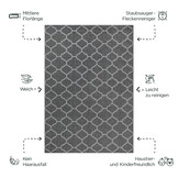 Boho Klasik | Laagpolig Vloerkleed | Modern Tapijt | Woonkamer, Slaapkamer | Grijs