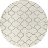 Boho Rond Klasik Laagpolig Vloerkleed Crème