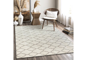 Boho Klasik | Laagpolig Vloerkleed | Modern Tapijt | Woonkamer, Slaapkamer | Creme