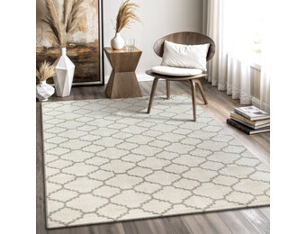 Boho Klasik | Laagpolig Vloerkleed | Modern Tapijt | Woonkamer, Slaapkamer | Creme