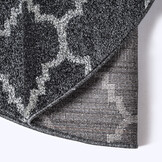 Rond Boho Klasik | Laagpolig Vloerkleed | Modern Tapijt | Woonkamer, Slaapkamer | Zwart Grijs