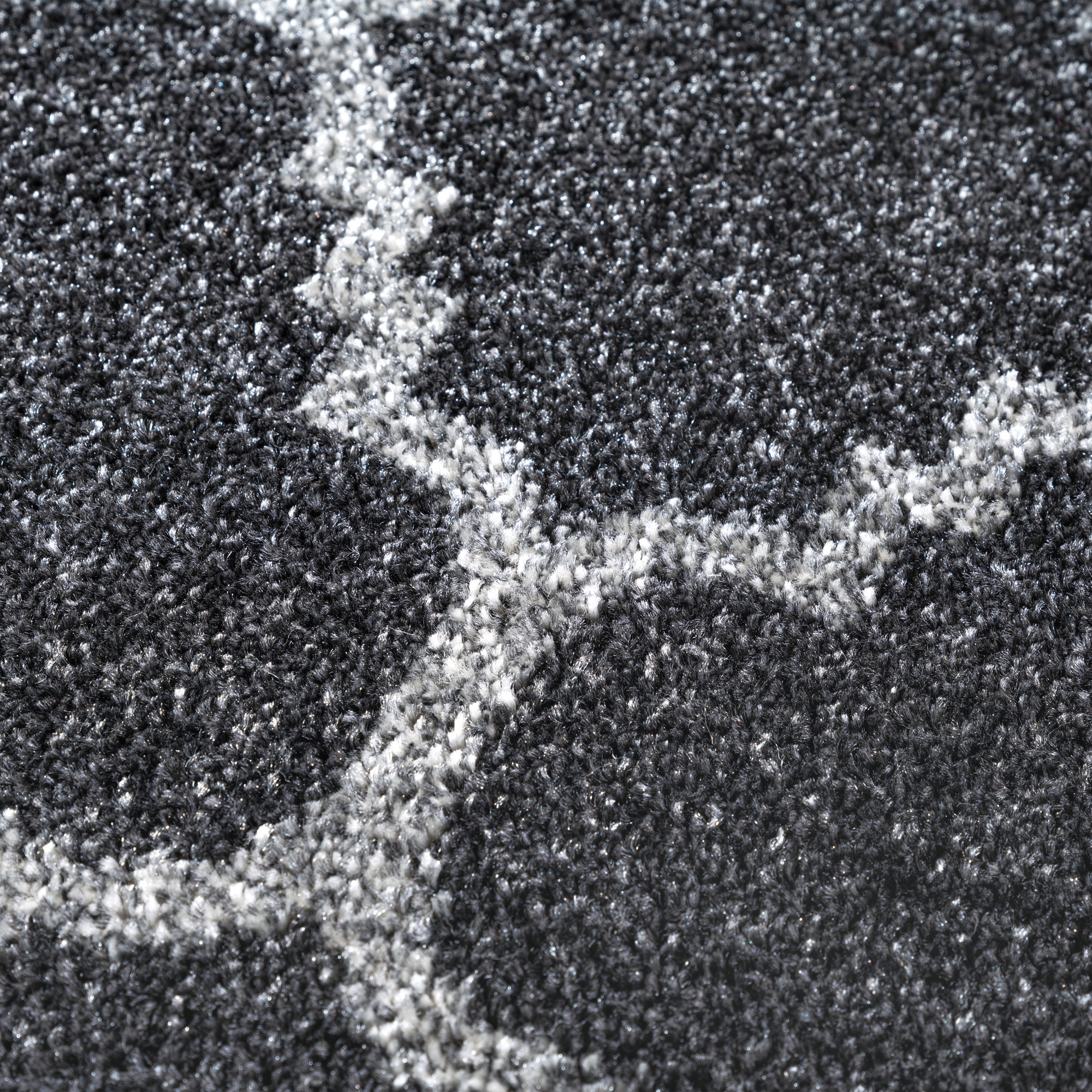 Rond Boho Klasik | Laagpolig Vloerkleed | Modern Tapijt | Woonkamer, Slaapkamer | Zwart Grijs