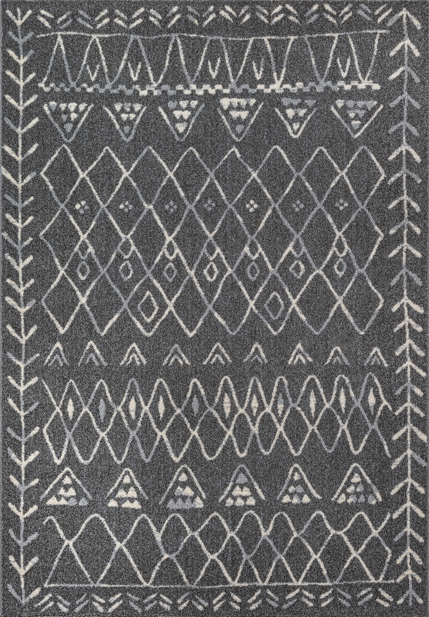 Boho Vintage | Laagpolig Vloerkleed | Modern Tapijt | Woonkamer, Slaapkamer | Grijs