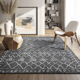Boho Vintage Laagpolig Vloerkleed Grijs