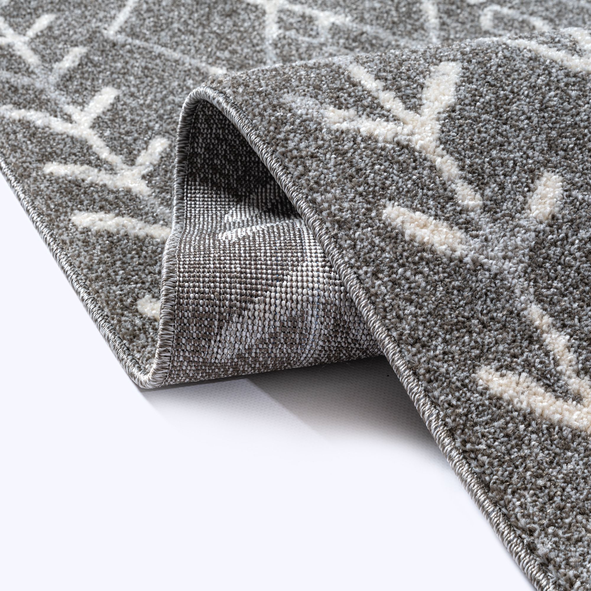 Boho Vintage | Laagpolig Vloerkleed | Modern Tapijt | Woonkamer, Slaapkamer | Grijs