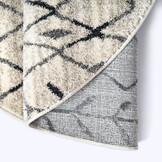 Boho Rond Vintage Laagpolig Vloerkleed Crème