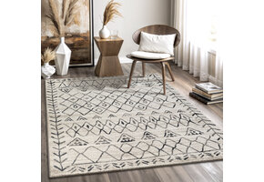 Boho Vintage Laagpolig Vloerkleed Crème