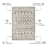 Boho Vintage Laagpolig Vloerkleed Crème