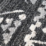 Rond Boho Vintage | Laagpolig Vloerkleed | Modern Tapijt | Woonkamer, Slaapkamer | Zwart Grijs