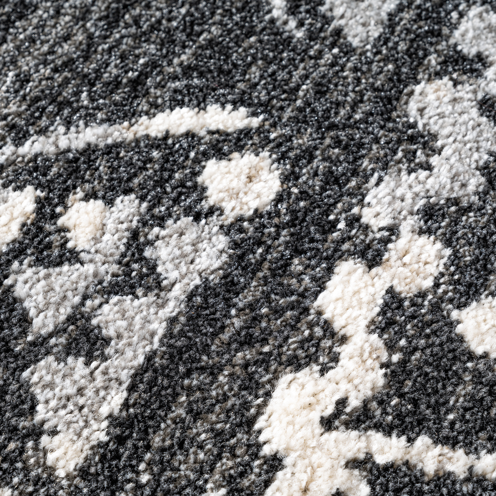 Rond Boho Vintage | Laagpolig Vloerkleed | Modern Tapijt | Woonkamer, Slaapkamer | Zwart Grijs