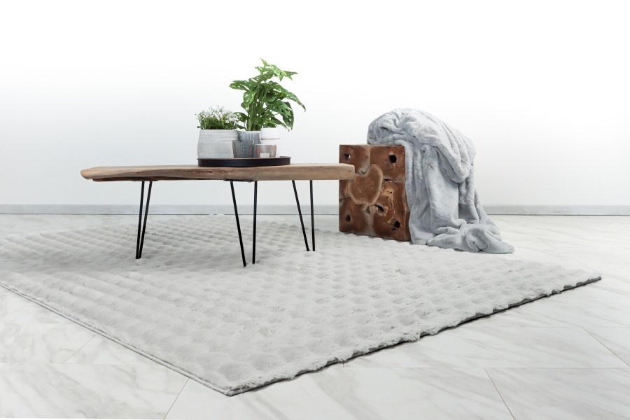 Harmony Soft - Fluffy Vloerkleed - 3D Effect, Hoogpolig, 100% Polyester, Super Soft Touch - Zilver
