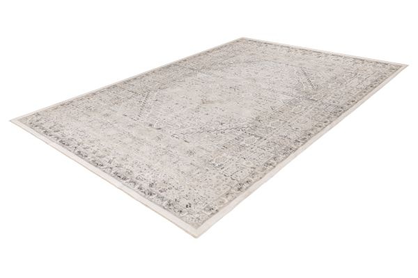 Vintage Vista – Luxe Vloerkleed - Klassiek - Creme Zilver - Laagpolig