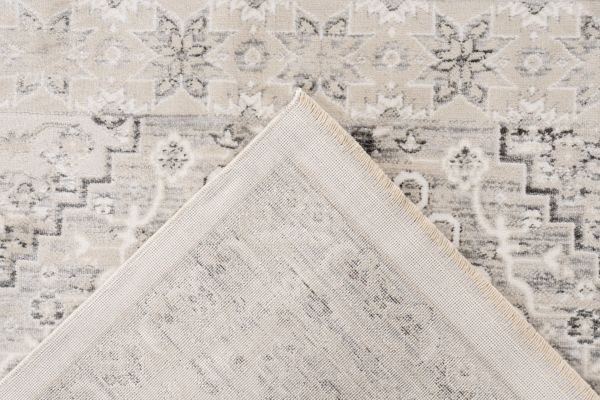 Vintage Vista – Luxe Vloerkleed - Klassiek - Creme Zilver - Laagpolig