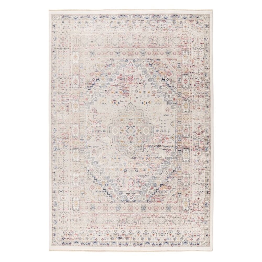 Rond Vintage Michelangelo - Laagpolig Vloerkleed - Multikleur Creme 200 Cm Rond