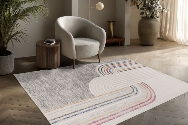 Vintage Japandi Vista – Luxe Vloerkleed - Multikleur - Laagpolig