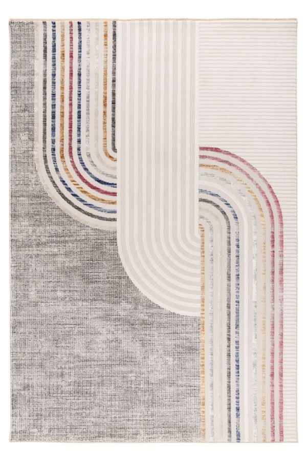 Vintage Japandi Vista – Luxe Vloerkleed - Multikleur - Laagpolig