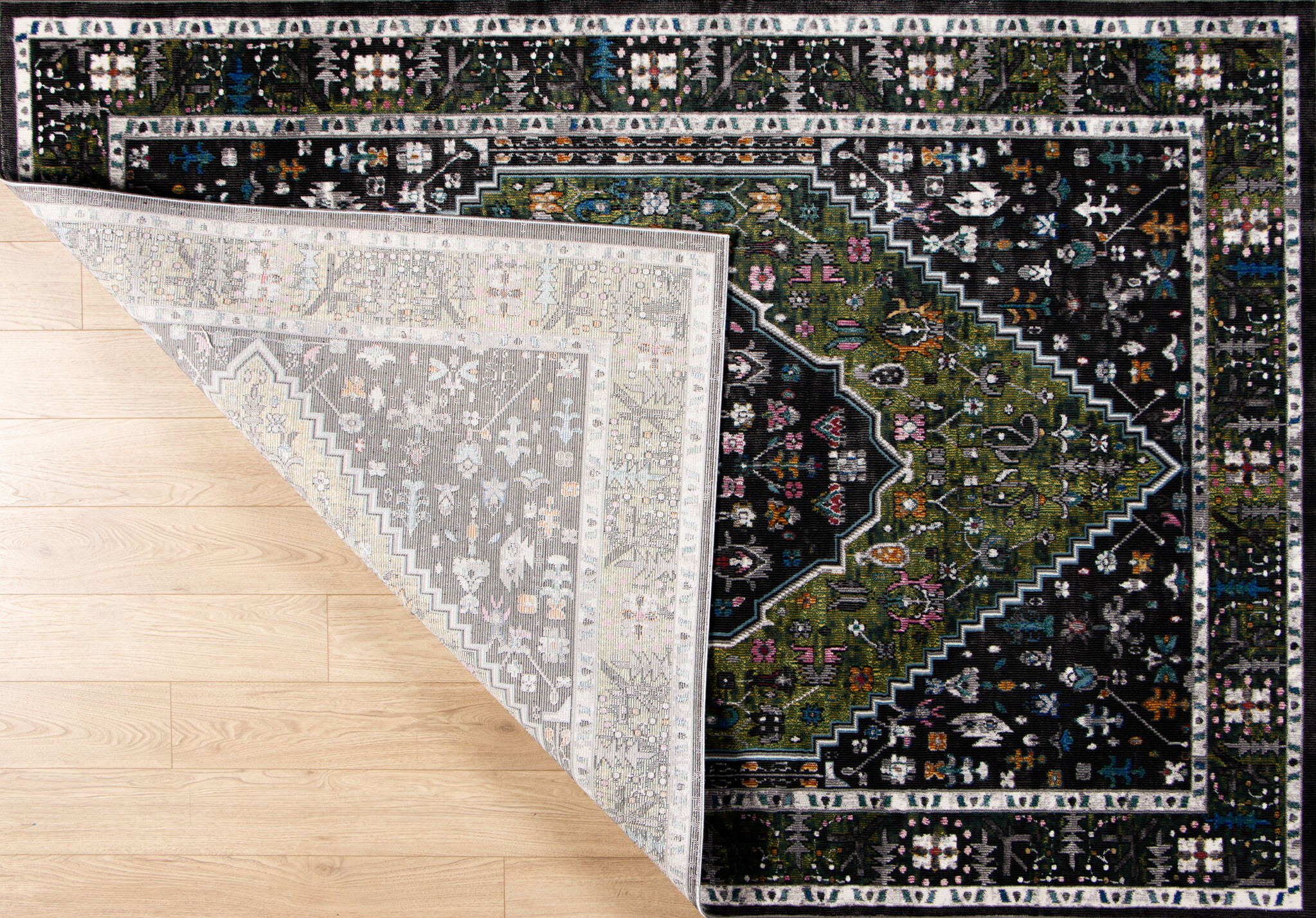 Picasso Paloma Vintage Vloerkleed - Multi / Groen - Laagpolig