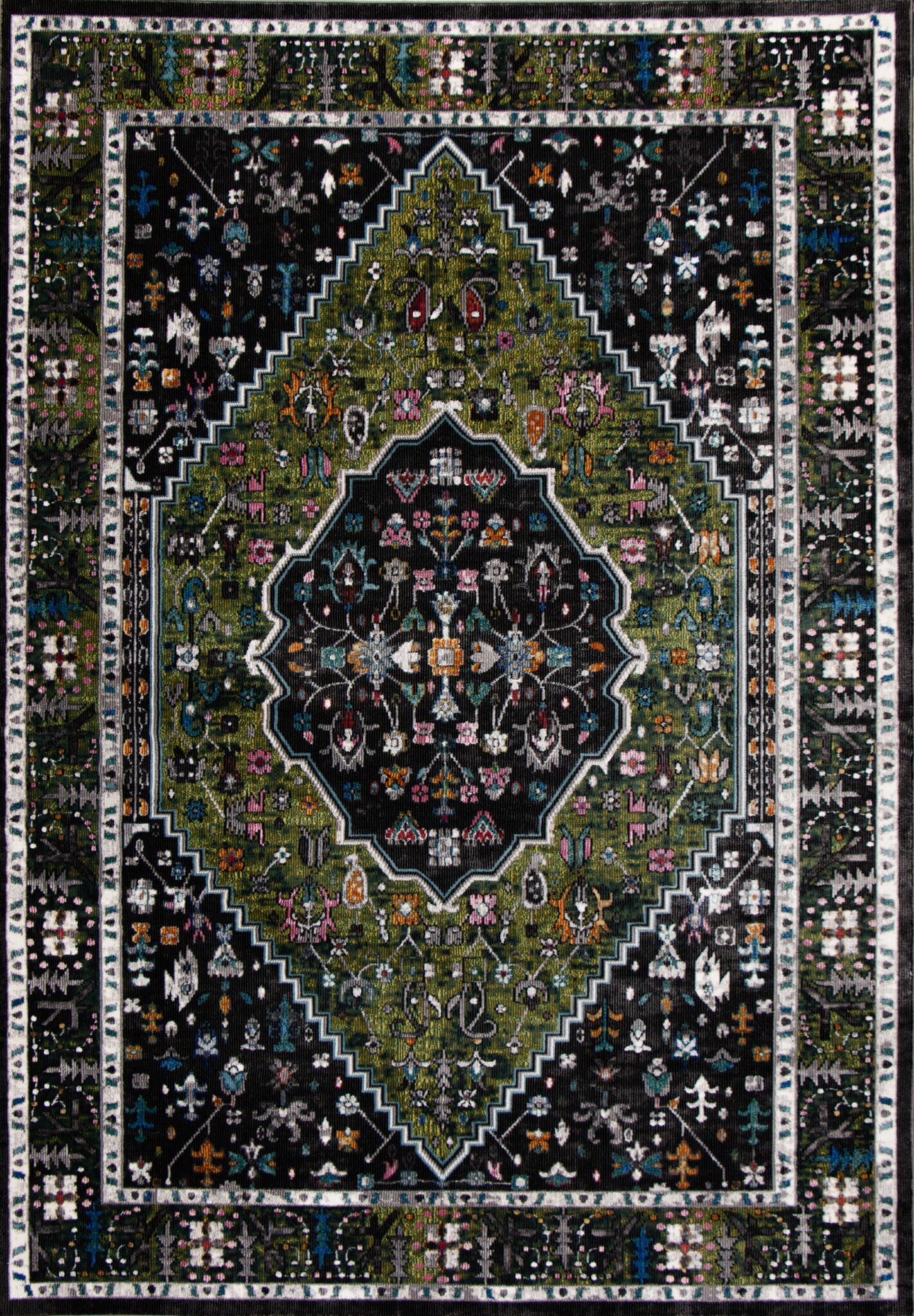 Picasso Paloma Vintage Vloerkleed - Multi / Groen - Laagpolig